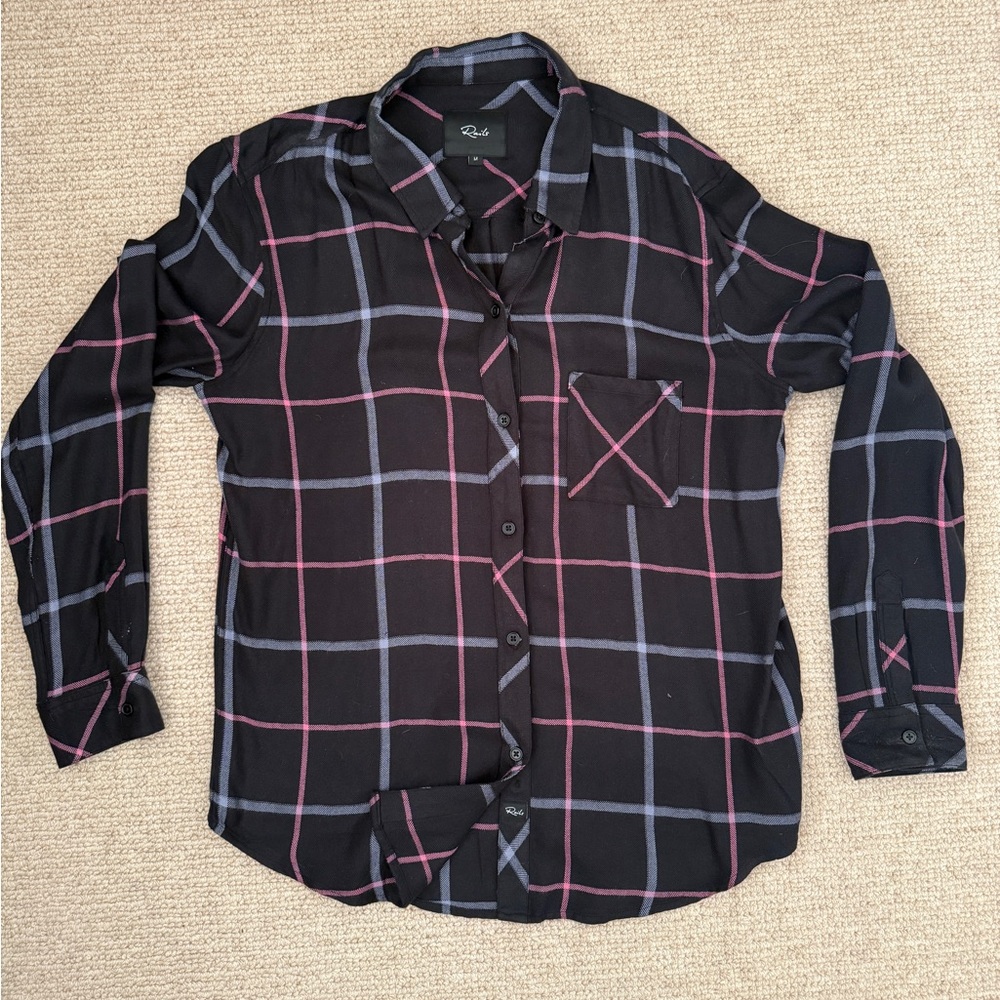 RAILS Hunter Button Up in Black and Pink Plaid